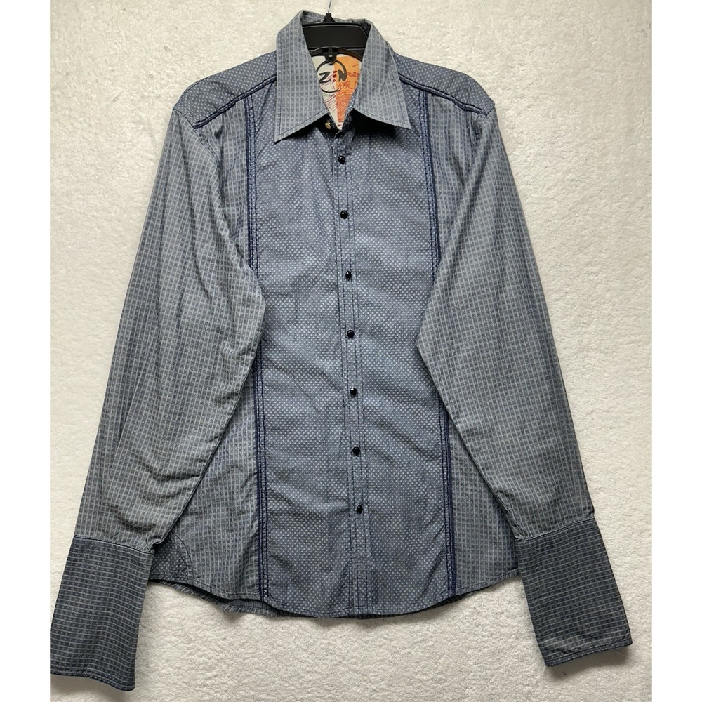 Robert Graham Mens Size XL Blue Long Sleeve Cotton Button Up Shirt (U7)